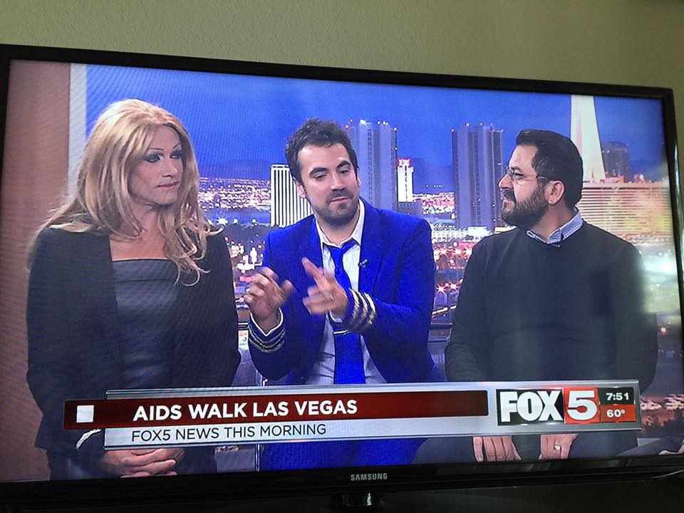 TwistedVegasOff's tweet photo. @alexgoude live from  @FOX5Vegas with @FeinbergFOX5  to talk about the #aidswalk in Las Vegas on Sunday ! https://t.co/vU2B86quAO
