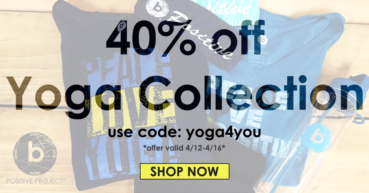 Now through 4/16 receive 40% off our Yoga Collection! Use promo code: yoga4you
shop now: bit.ly/1Tb4iAv