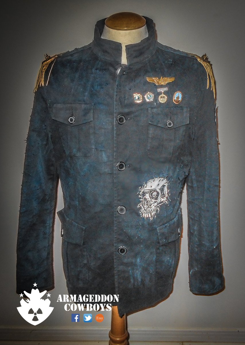 ArmagedonCowboy's tweet photo. Armageddon Cowboys Admiral's Battle Jacket. #jacket #wasteland #fashion #etsy https://t.co/4P70dpOS2i