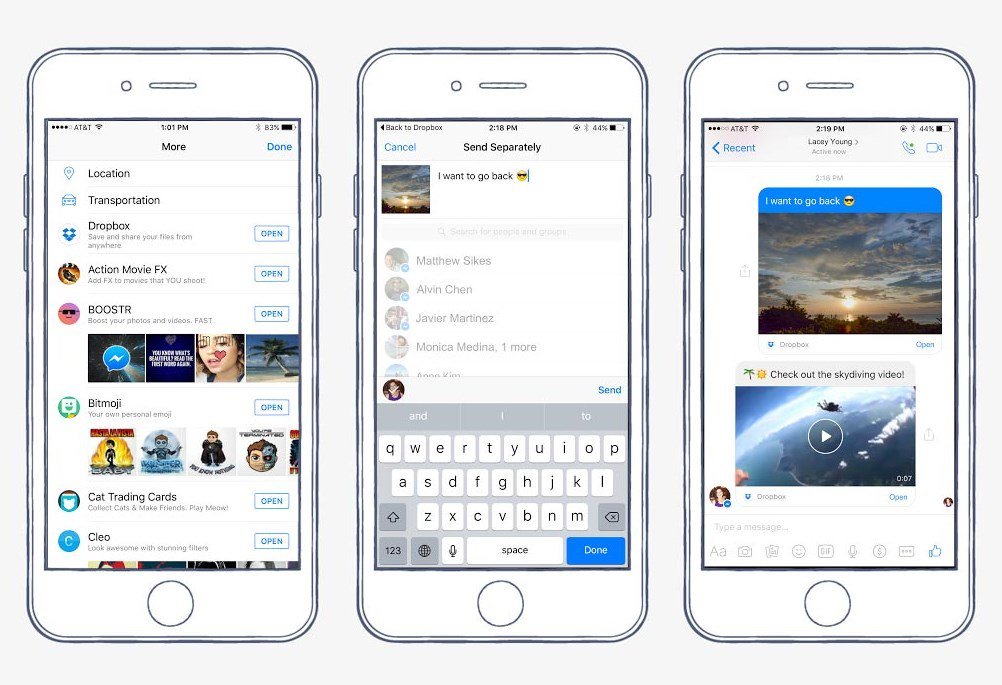 Facebook adds Dropbox support and video Chat Heads to Messenger