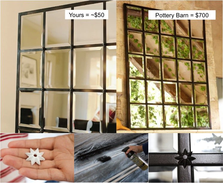 DIYSwank's tweet image. Beautiful DIY Pottery Barn Mirror — Save Over $600 When You DIY - bit.ly/1SK6ewi