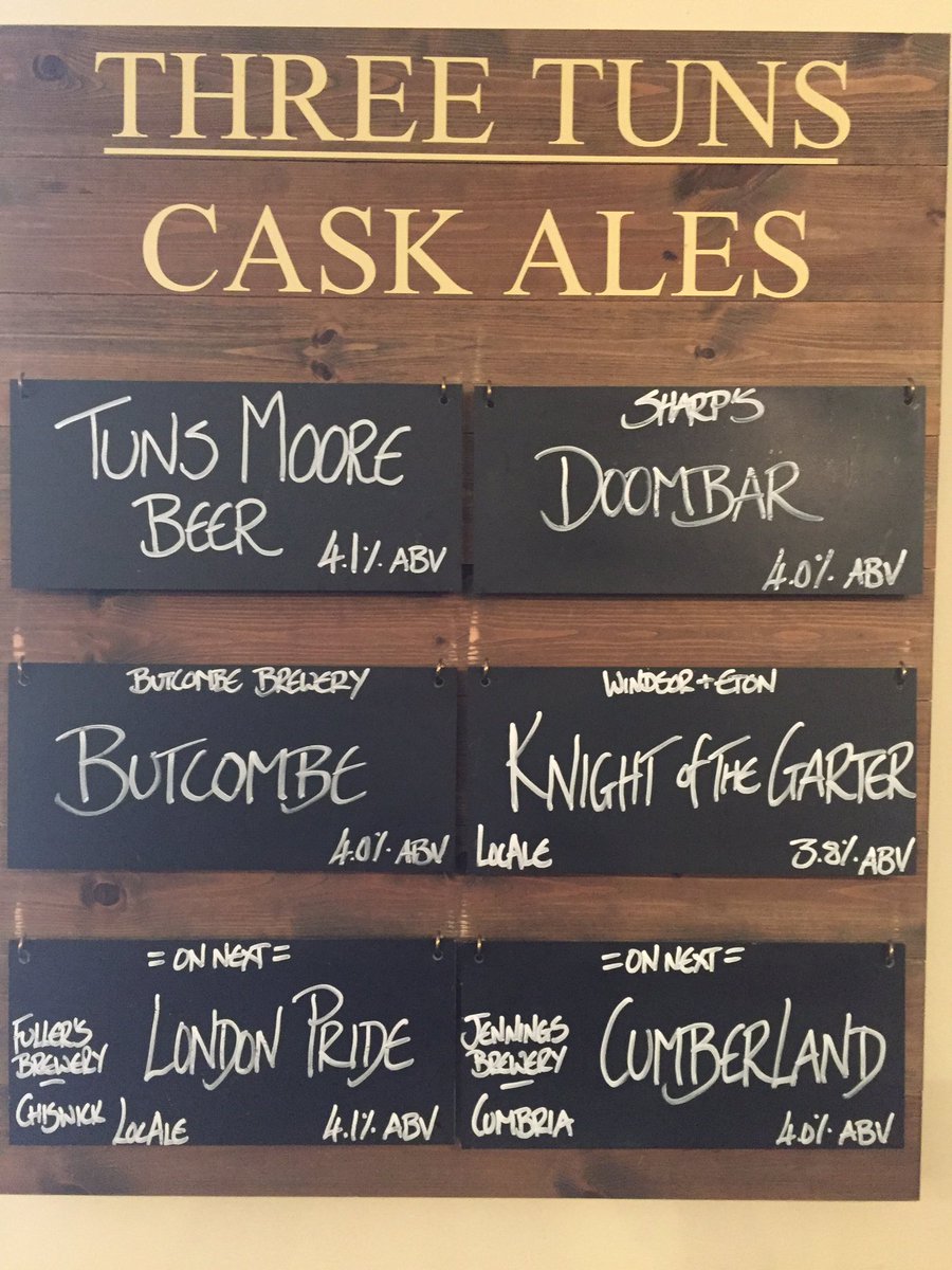 ThreeTunsEC3's tweet photo. Tuesday's cask ale board https://t.co/uwVA0dJGwA