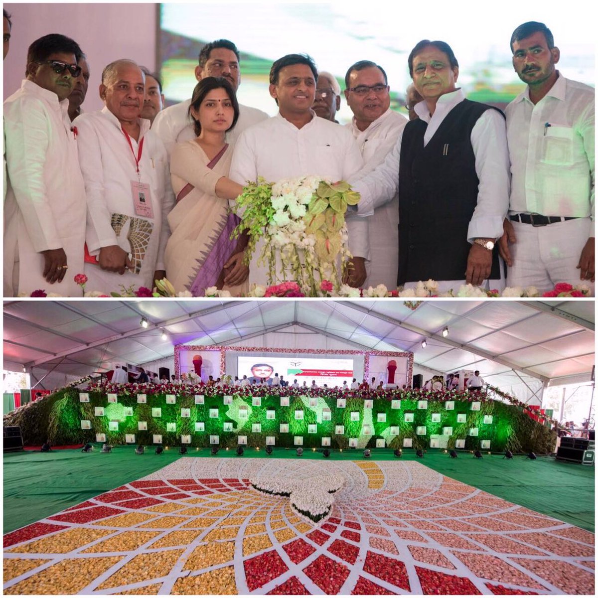 yadavakhilesh's tweet photo. Foundation stone laying ceremony of India’s first ever International Perfume Museum &amp; Aroma Park in Kannauj. https://t.co/wHdrObt8ip