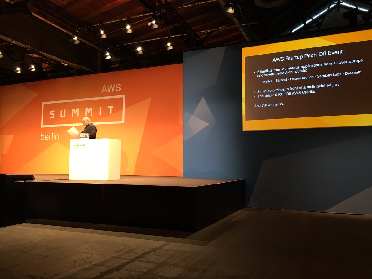 AWS_DACH's tweet photo. .@semioticlabs wins the #pitchfever at #AWSSummit Berlin worth $100,000! https://t.co/sEcb39cPNB