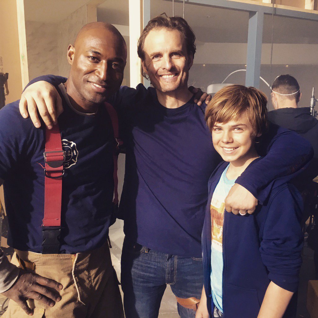 adrianholmes's tweet photo. Getting it done with my man @GregBryk and his film son #SamArnold. @up_tv #flashover๐ฅ #savinglives #setlife https://t.co/IN08TiDBVt