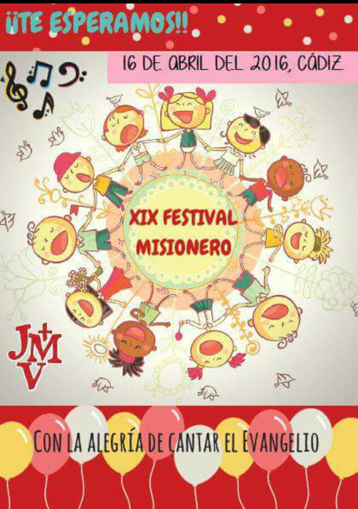 JMVcadiz's tweet photo. Este sábado celebramos el festival misionero. Te esperamos para compartir la alegría de cantar el Evangelio. https://t.co/ZiyZ8r21yC