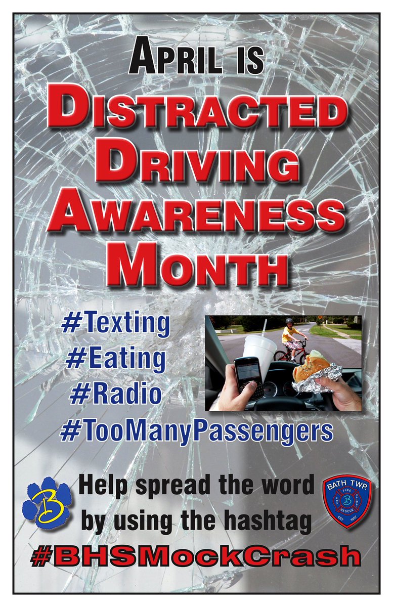 chiefjoekitchen's tweet photo. April is #DistractedDriverAwarenessMonth - Join the conversation at #BHSMockCrash @Bath_SADD @BathHS_PawPrint https://t.co/6RMkiTjtuS