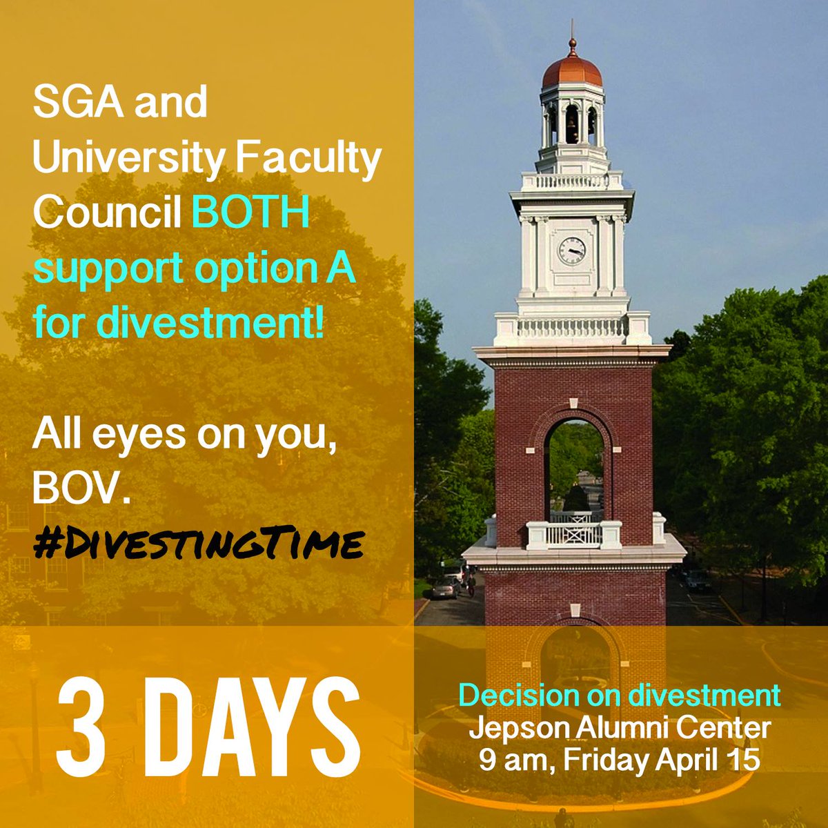 Astro_journey's tweet photo. @UMaryWash makes a decision on divestment in 3 days #DivestingTime #ibelievethatwewillwin #DivestUMW @DivestUMW https://t.co/cPTCrSYUrS