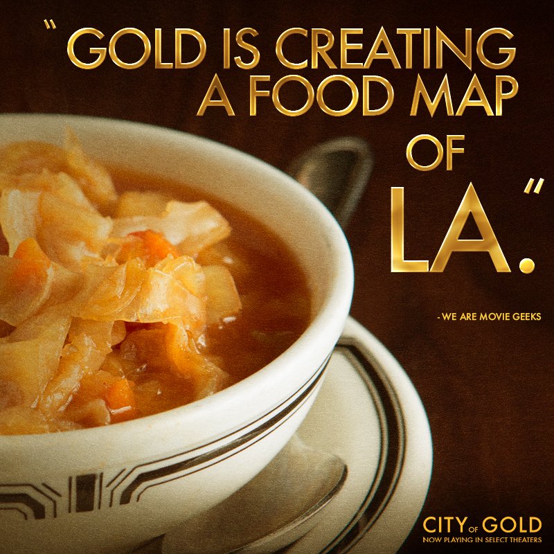 CityOfGoldDoc's tweet photo. See the extraordinary food map of LA with @thejgold in #CityofGold. Find tickets:  https://t.co/MQMenrQjBt https://t.co/u4O0FmykDE
