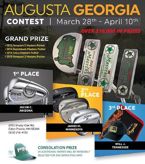 2ndSwingGolf's tweet photo. Thanks to all who participated in our 3rd annual #AugustaContest! Non-winners: There's always next year... https://t.co/SX2EOAJFT4