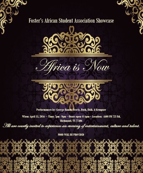 Foster ASA Showcase this Friday. Come out lerrus turn up I will be there hosting and looking for my wives