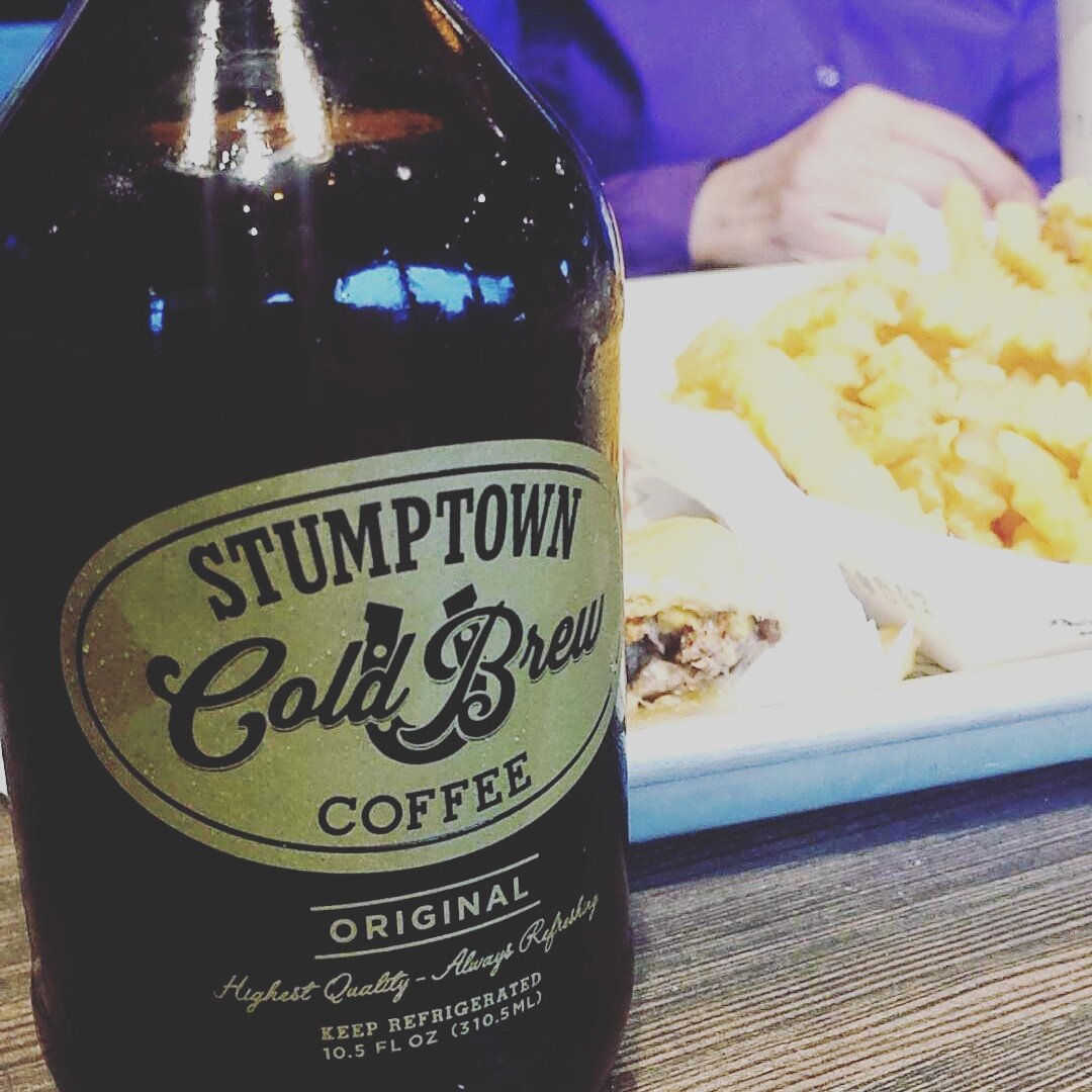 KrisRo's tweet photo. Finally tried @stumptowncoffee! Enjoyed it, in between managing a fickle toddler during lunch at @shakeshack. https://t.co/8Ay2wEZNnW