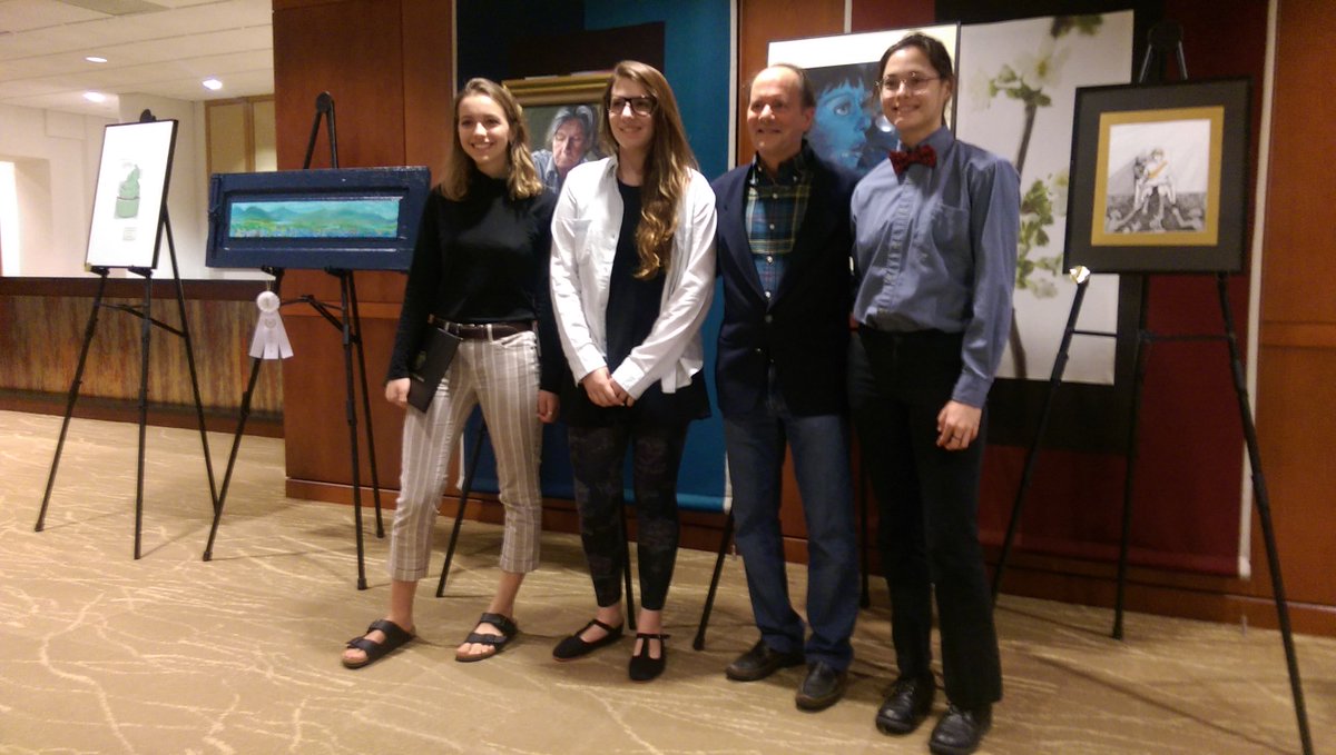 LCPSArt's tweet photo. Pure JOY  seeing&amp;hearing  students,  community interact  Art from the Student Senior Exhibition NCC #LCPSArt https://t.co/Fv8HFBBZXU