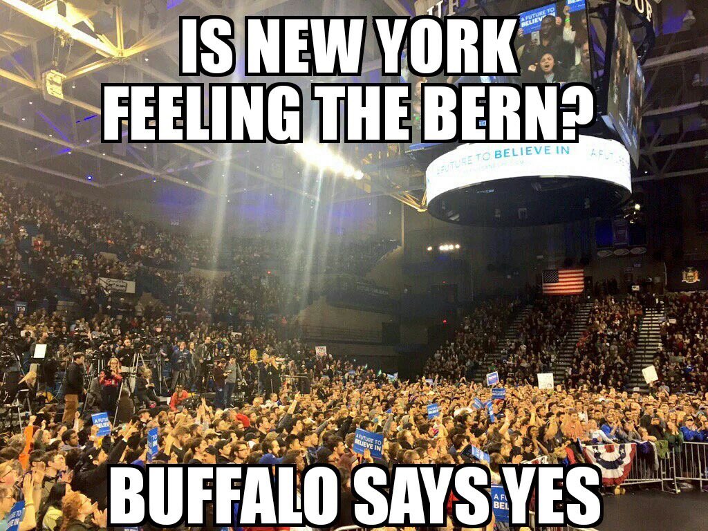 TrapDonTrump's tweet photo. Bernie Sanders crowd in Buffalo was insane. 🔥👀🔥 https://t.co/criWWEEQIO