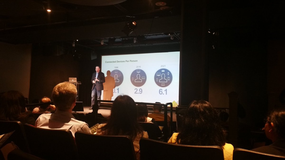 ahmetreisli's tweet photo. @cswolf: Connected devices per person by 2021: 6.1 @CCNYBIC #mobileweek16 https://t.co/qAN6fLh7Ik