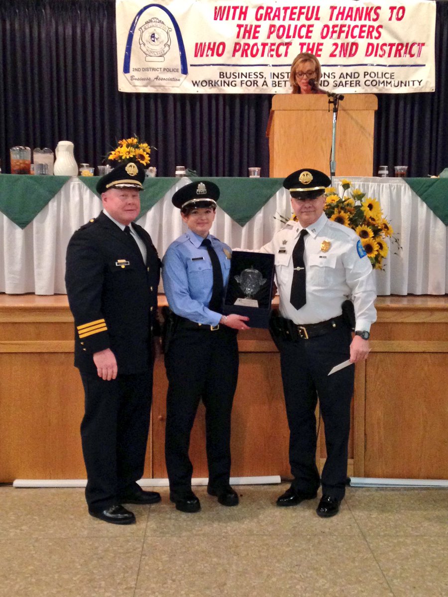 SLMPD's tweet photo. Congrats to P.O. Melissa Chavez, 2nd District Officer of the Year! Thanks for your commitment to this community! https://t.co/8ZfXnEPmPd
