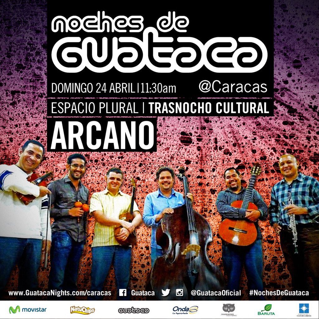 Disfruta todo el talento de <a href="/ArcanoMusica/">Arcano</a> el domingo #24Abr a las 11:30am en el <a href="/trasnochocult/">Trasnocho Cultural</a> #NochesdeGuataca