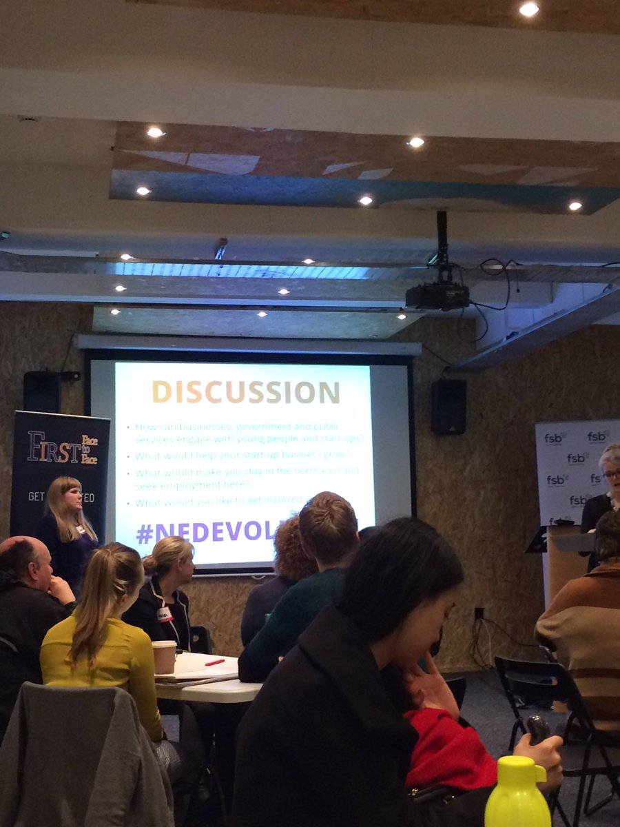 TurtonDanielle's tweet photo. Discussion on what business can do to better engage with young people &amp; start ups #NEDevolution #NorthernPowerhouse https://t.co/m41OTOpH6b