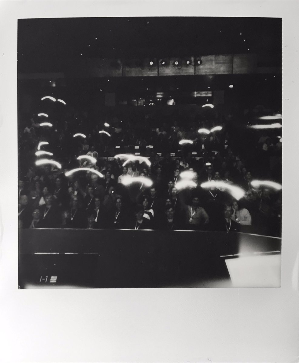 Light painting demo from yesterdays talk :) only people who's first name started with A are waving phone lights @bw