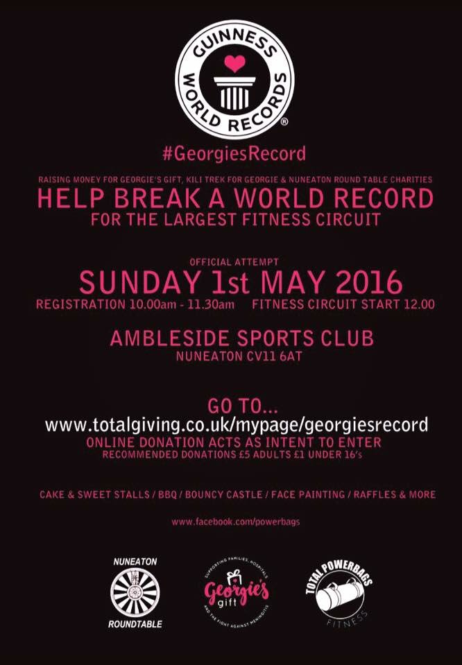 GeorgiesGift's tweet photo. Did you know we are attempting to break a #WorldRecord on 1st May. Get signed up and be a part of something amazing https://t.co/bPn3XPAOaC
