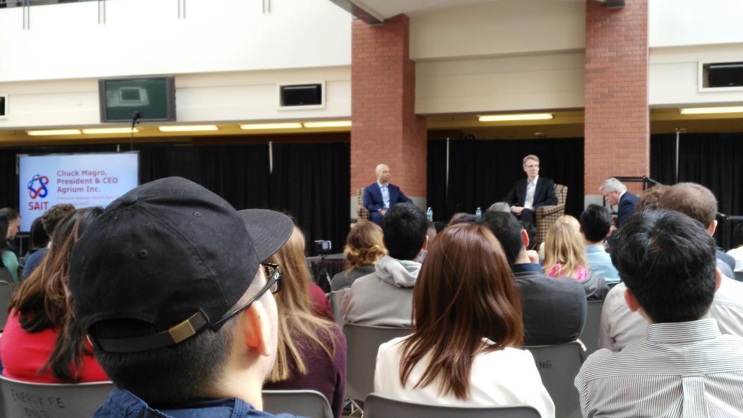 jennythaong's tweet image. #ExecSeriesSAIT w/ Chuck Magro Pres &amp;amp; CEO #Agrium Inc is about to begin @SAIT_Business #sait @saitsa #agriculture