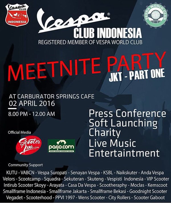 vespa club indonesia event at carburator springs bintaro jakarta

2016