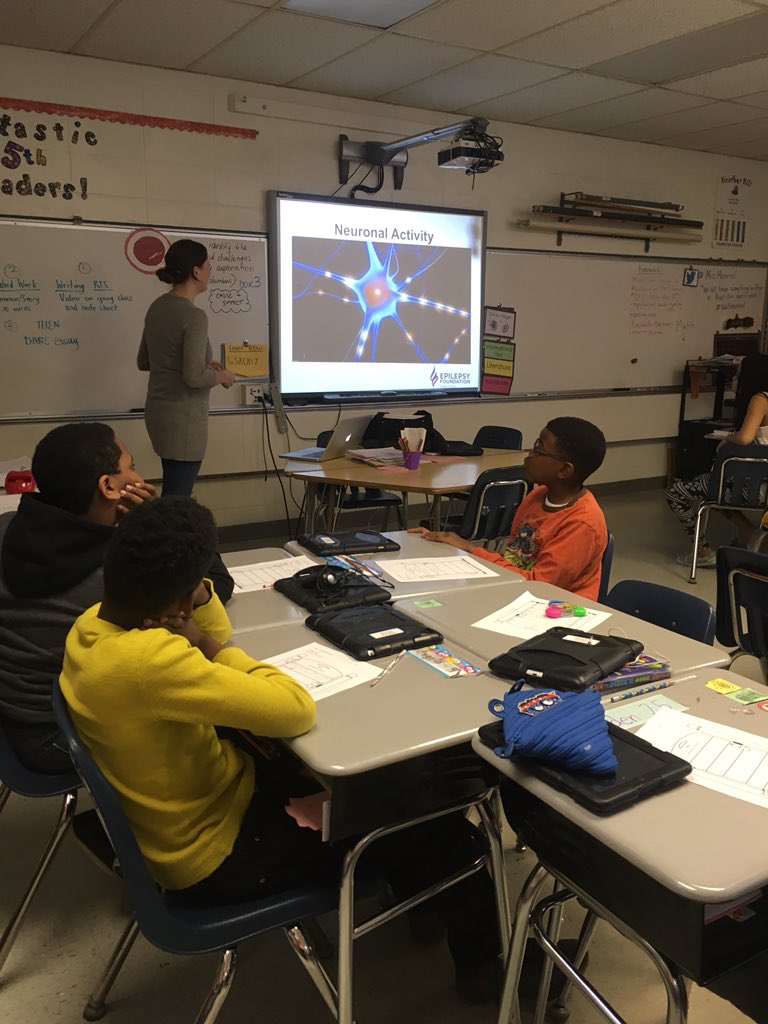 Miss_Monreal5's tweet photo. Learned lots about the brain &amp; what it's like to have epilepsy from our classmate and Epilepsy Fdn guest #d161learns https://t.co/QqlJn1AlAP