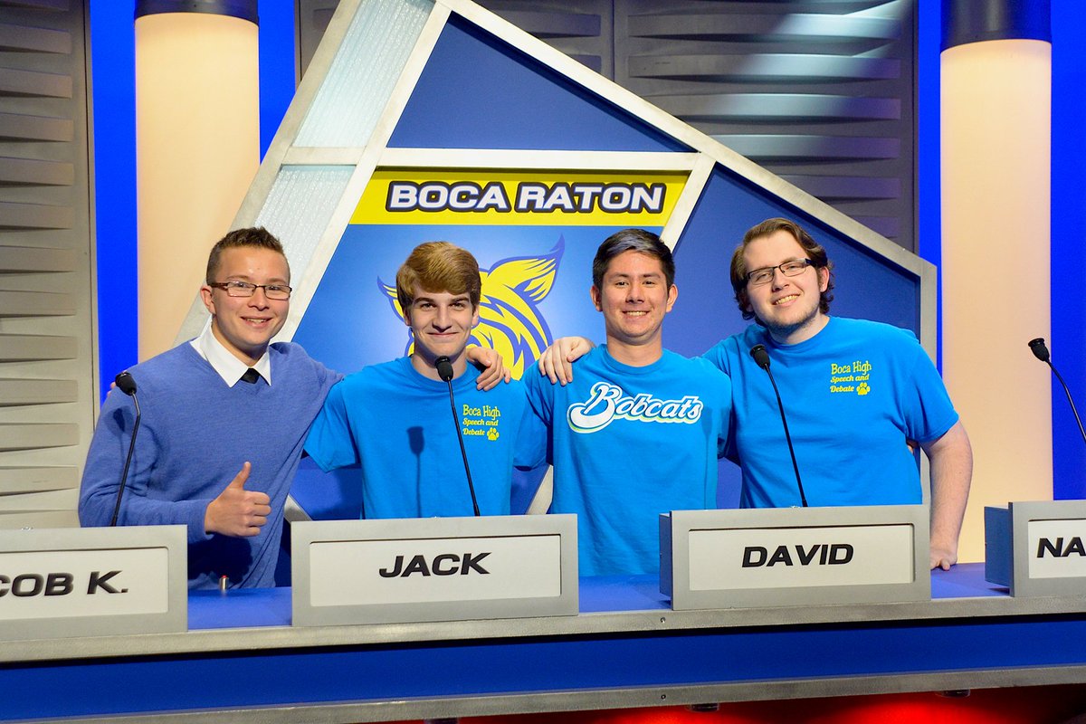 SchoolDuel's tweet photo. #SchoolDuel airs Thursday @ 7pm on @BECONTV! #BocaRaton vs #SpanishRiver. Here's #Boca! Like/retweet 4 the #Bobcats! https://t.co/fe6aXeJ3oS