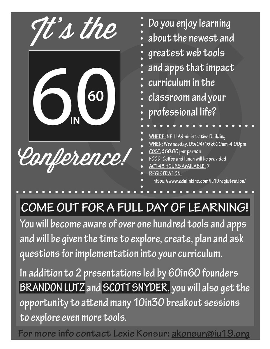 60in60's tweet image. We're traveling to NEIU #19 on May 4! See the flyer for more details! #60in60