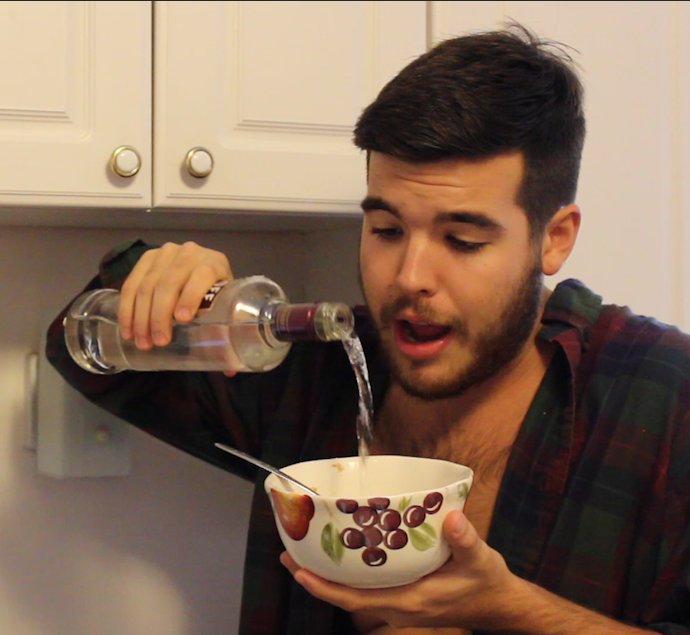 AmherstWire's tweet photo. How Brett makes it through the beginning of the week. #TheHelpHouse All new episode tomorrow! https://t.co/WkHzTlPjuy