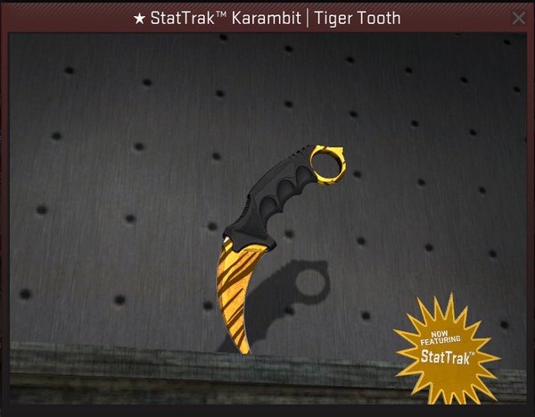 CSGOGift's tweet photo. • ¡Karambit Stattrak | Tiger Tooth FACTORY NEW! •

• ¡RT + FOLLOW TO ENTER! •

• #CSGO #CSGOgiveaway #CSGOBETTING  • https://t.co/Jv5dgjm70N