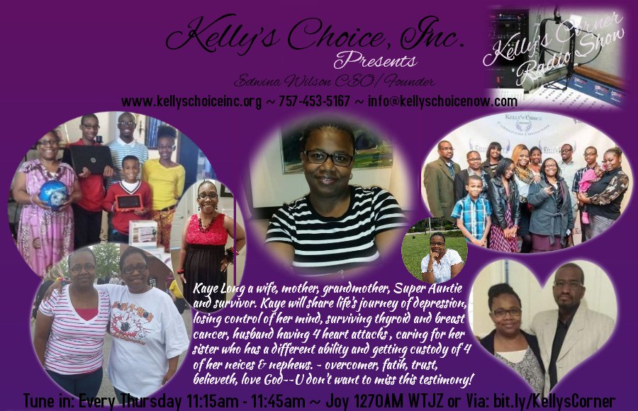 KellysChoiceInc's tweet photo. Tune in Thursday, April 14th 11:15am - 11:45am Joy1270AM or via: https://t.co/emVlfjreVk as we welcome Kaye Long. https://t.co/UVdvarkoq2