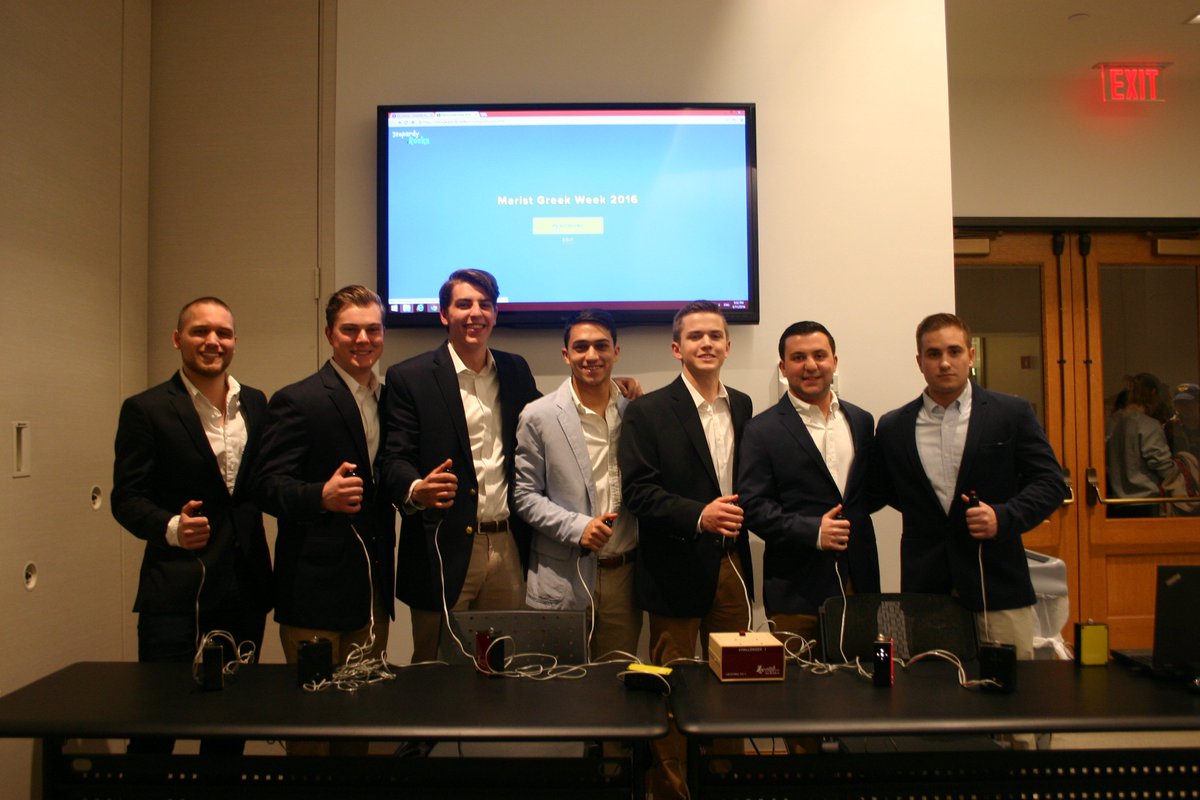 MaristGreekLife's tweet photo. Kappa Sigma's team for jeopardy! https://t.co/ddd5jgcgEO