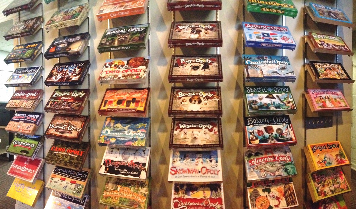 LFTSgames's tweet photo. We overhauled our office Game Wall this week! Do you own any of the -#opoly #games on our wall? #behindthescenes https://t.co/id2FRVcLyL