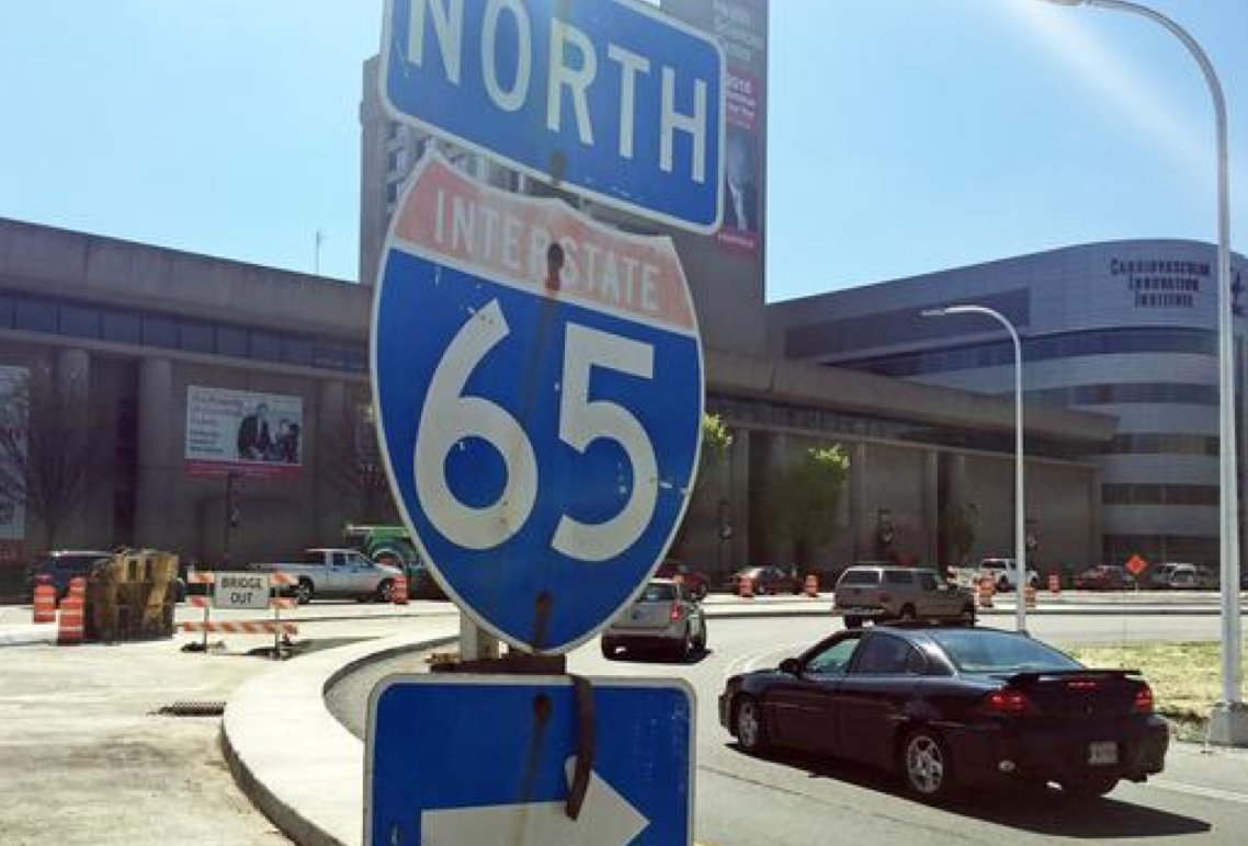 BFLouisville's tweet image. This ramp is opening soon — ahead of schedule — but lots of closures downtown this weekend. bizj.us/1m3fjc