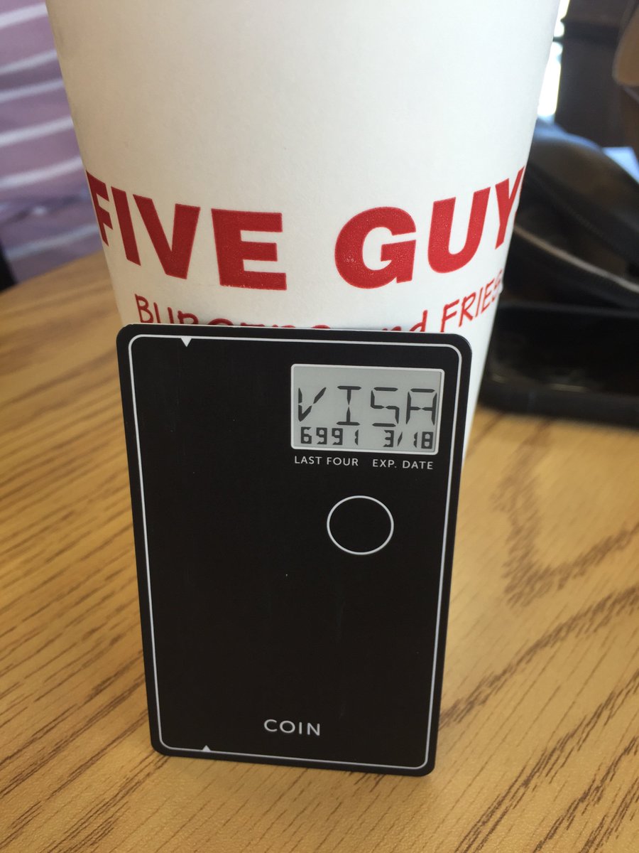 LoTheTyrant's tweet photo. Paying for lunch with @Coin. My credit, debit, & gift cards combined in one. https://t.co/gb4u62GPUY #Coinrewards https://t.co/OomjPtMQ6O