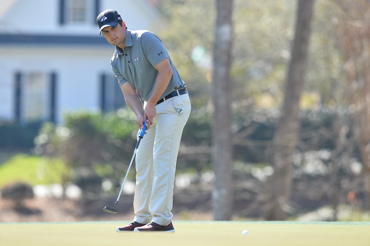 GWUSports's tweet photo. @VBlanch19 wins the Coca-Cola Wofford Invitational setting the tournament 54-hole scoring record 202, -14 under-par. https://t.co/xDMClzlivN