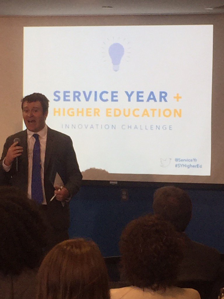 ServiceYear's tweet photo. .@mackenziemoritz of @ServiceYr about to award the winners of the #SYHigherEd Innovation Challenge! https://t.co/j7ZFnyRV4Y