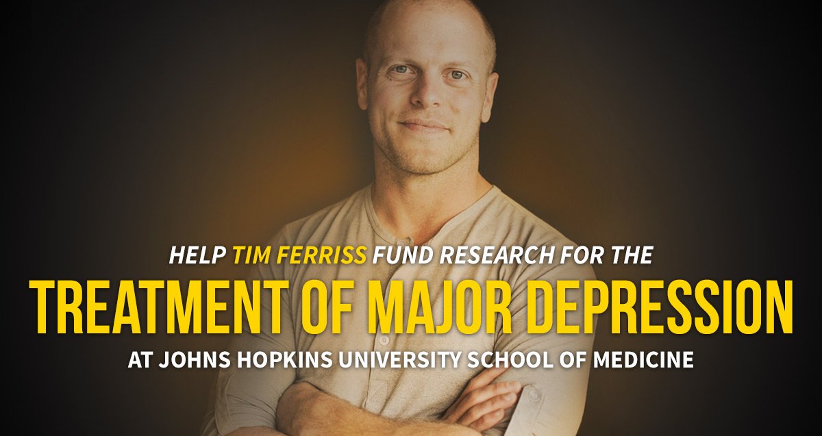 themarginalian's tweet image. Join me in helping @tferriss fund treatment of major depression at Johns Hopkins crowdrise.com/timferriss
