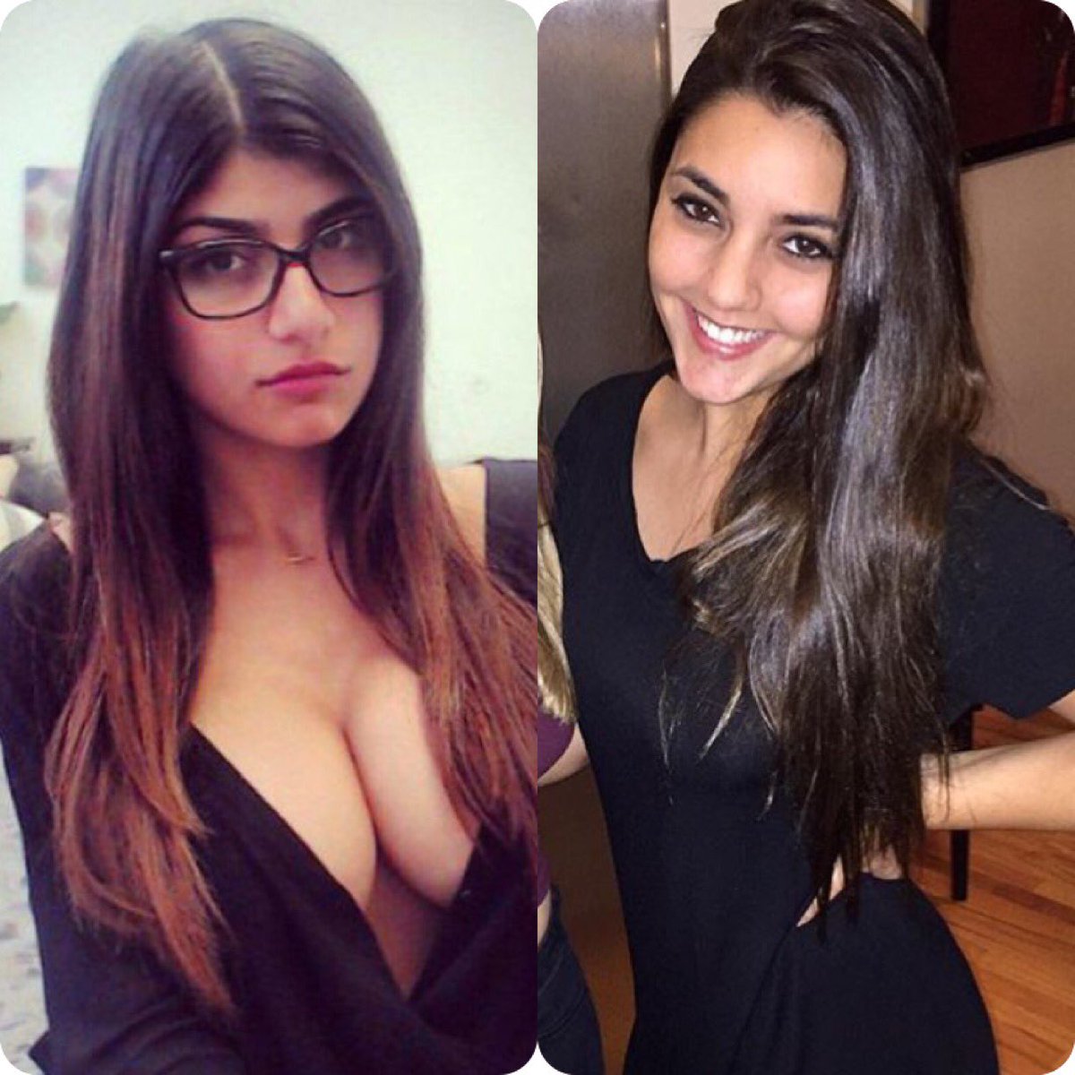 Kay_riistal's tweet photo. Okay you guys see the resemblances am I right? On the right, Mia Khalifa (porn star), on the left the real Marissa https://t.co/7mxwSJNrGu
