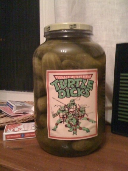 ToxicDelirium's tweet photo. pickles=ninja turtle dicks #pickles #turtledicks #dickles https://t.co/vKeoWGqfha