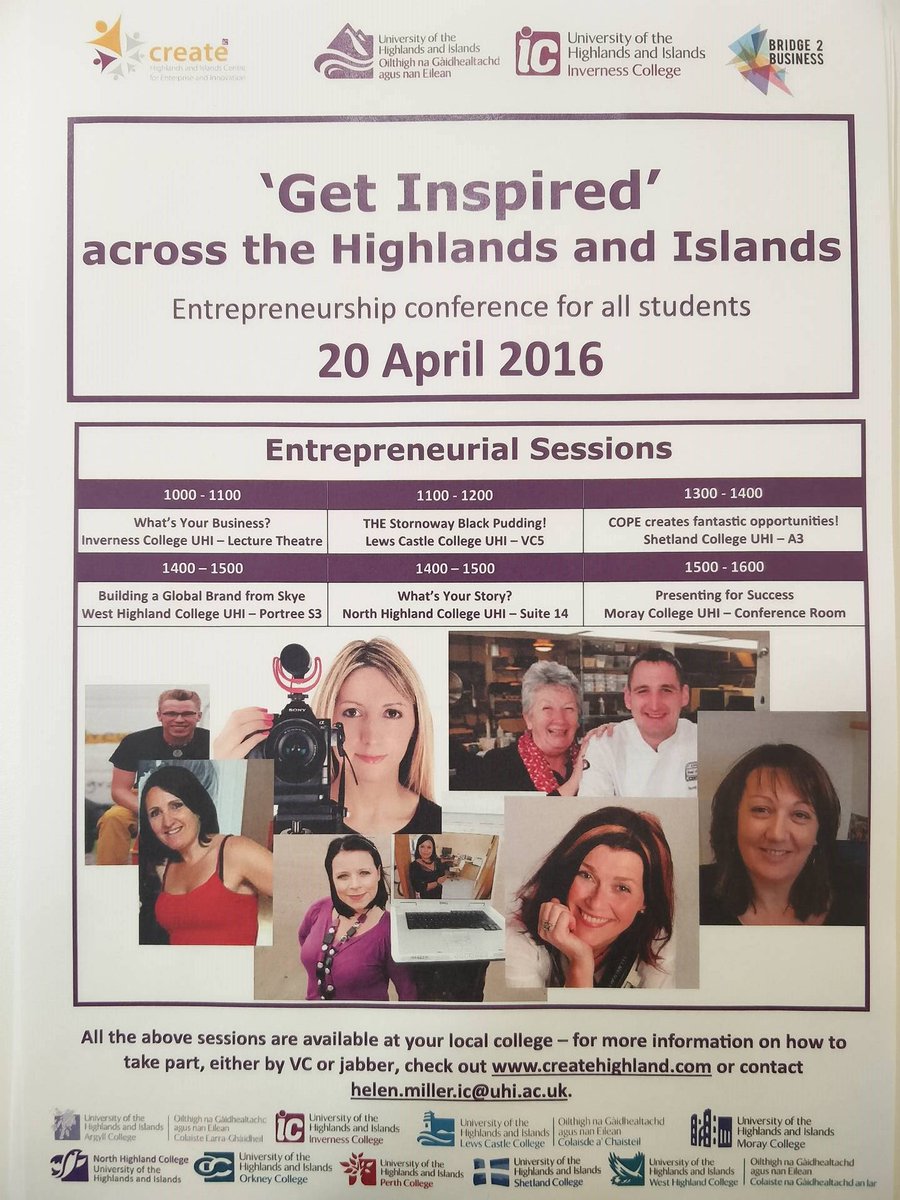 Get Inspired and join us on April the 20th for a chance to win an iPad!
@CreateHighland <a href="/ThinkUHI/">UHI</a> @ic_uhi