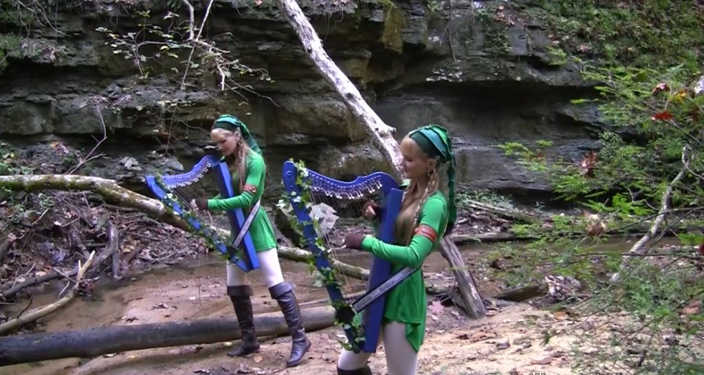 ZeldaUniverse's tweet photo. Harp Twins Camille and Kennerly perform magical rendition of the Lost Woods https://t.co/AmpwozVCqa https://t.co/YtpFkFHeWO