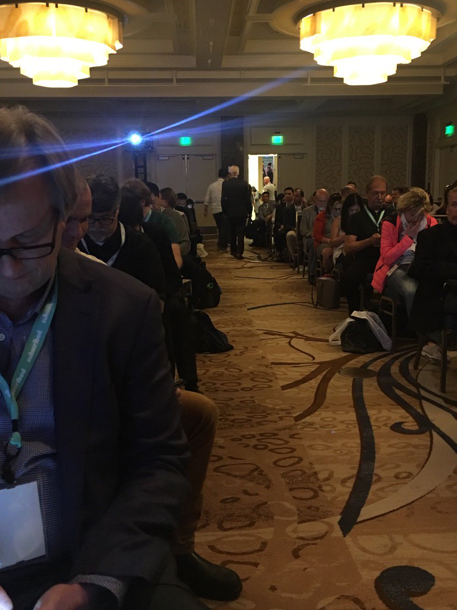 MVaree's tweet photo. Packed house @zuora for the 100 Years Young breakout session #Subscribed16 https://t.co/7Dbg7sMDot