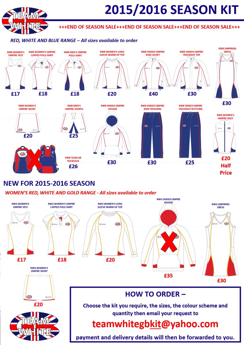 TeamWhiteGB's tweet photo. The mid season sale has been a great success and sales have been awesome!!!

Orders at teamwhitekit@yahoo.com https://t.co/kQqh3HT18A
