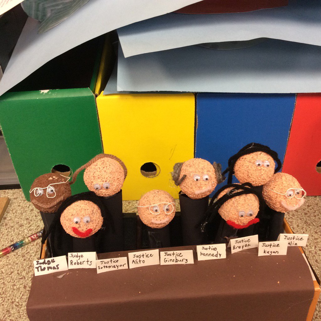 Newbold3rd's tweet photo. The Supreme Court justices- all 8 of them. Building DC- day 2. @BriarwoodElem @Newbold3rd https://t.co/qACIveCSxk