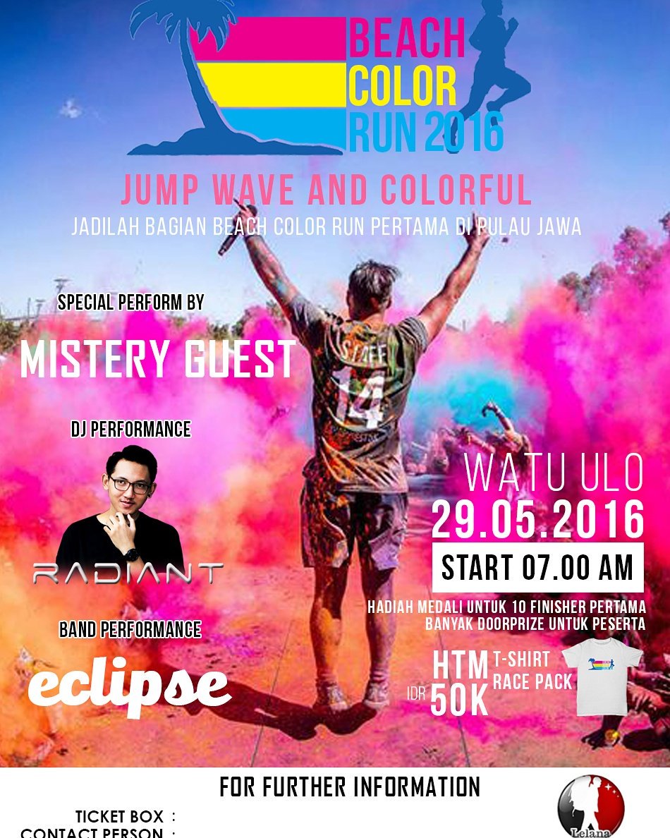 devienurmalika's tweet photo. Jadilah bagian dr beach color run pertama di pulau Jawa!! U/ tiket bs SMS ato wa di nomor 082232657019 #eventjember https://t.co/qgGu5Ifmxm