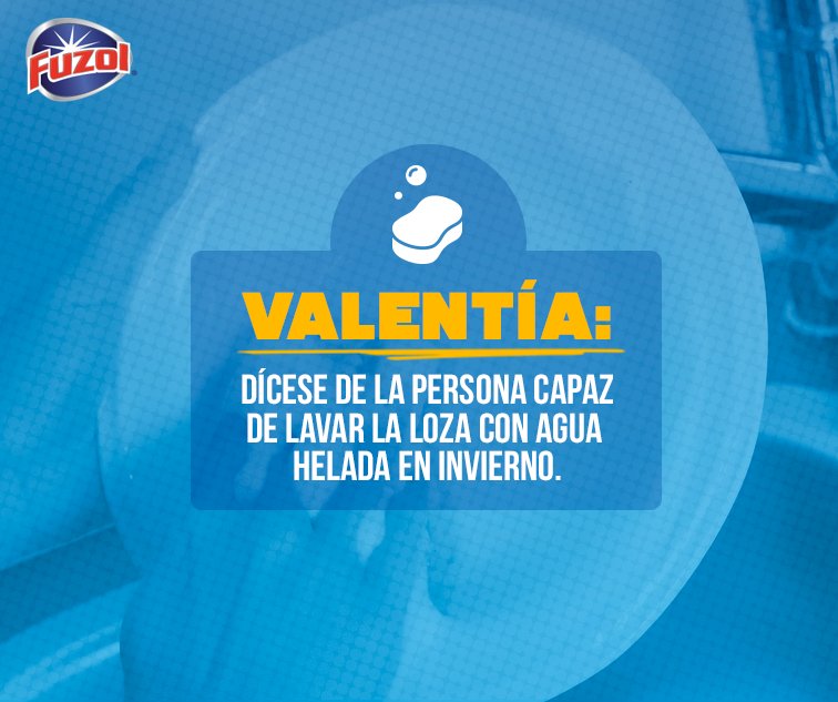 Llegó el frío y la misión lavar la loza se hace más compleja, pero #Fuzol te acompaña siempre ❤