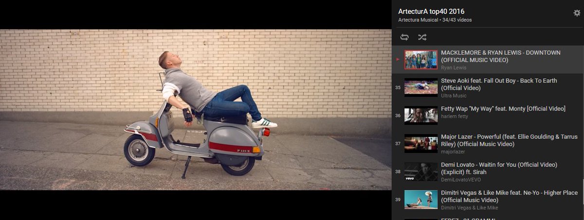 ARTECTURAMUSICA's tweet photo. #ArtecturA #top40 Nº34 MACKLEMORE & RYAN LEWIS - DOWNTOWN https://t.co/fvV2Ecfx2I #macklemore #hit2015 https://t.co/r2TO6NNRCF