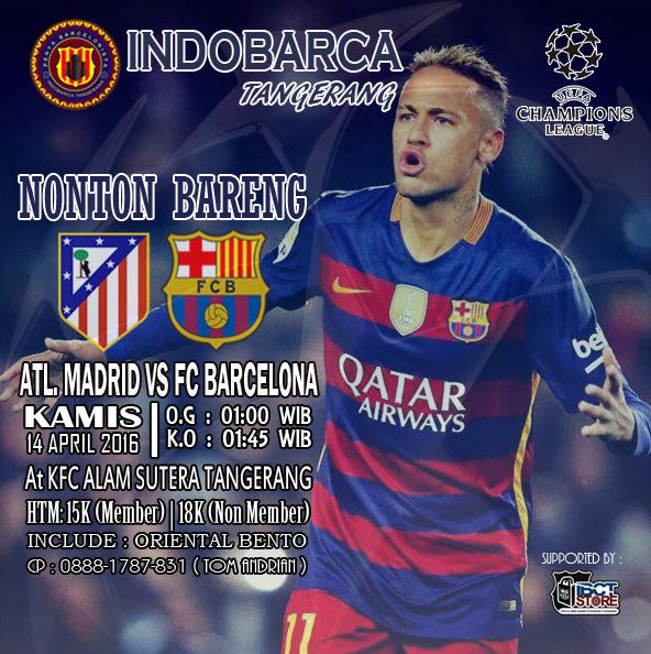 Nanti malam,  Jangan sampai ketinggalan Nonton Bareng Liga Champion bersama Indobarca Tangerang di KFC Alam Sutera.